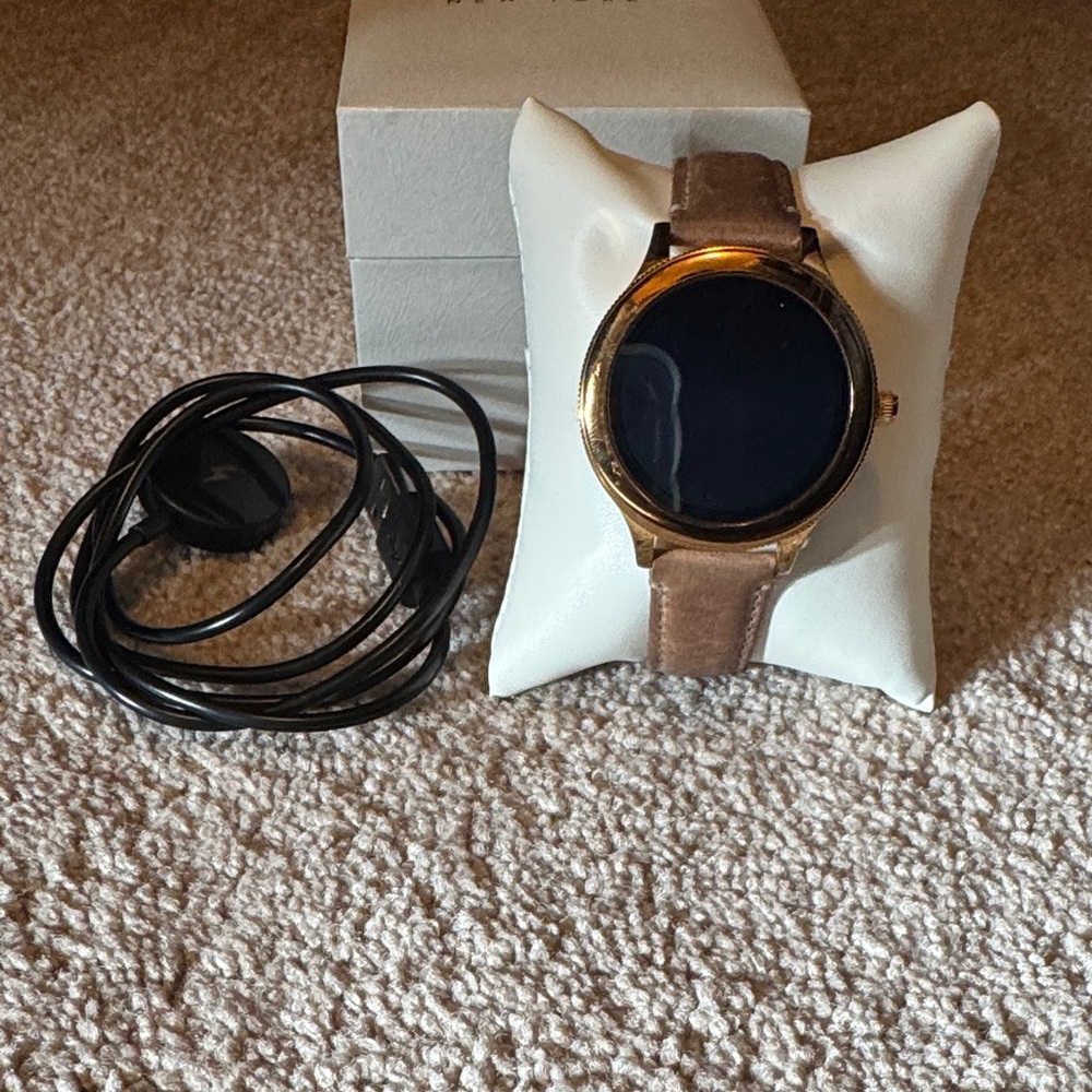 Fossil Gold Q Venture Smartwatch with Tan Leather Strap